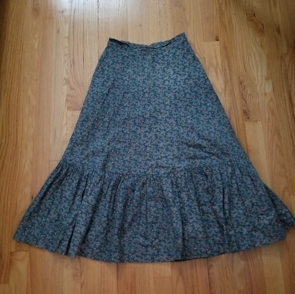 1973 COTTON PRAIRIE SKIRT midi SZ XS
